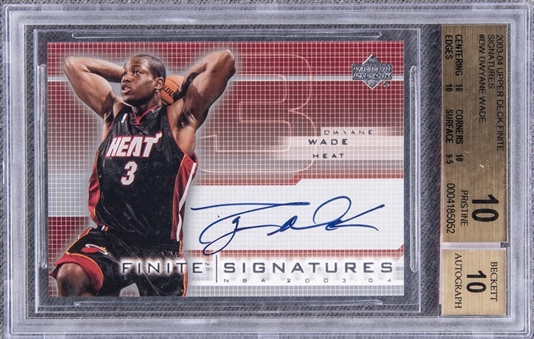 2003-04 UD Finite Signatures #DW Dwyane Wade Signed Rookie Card – BGS PRISTINE 10/BGS 10